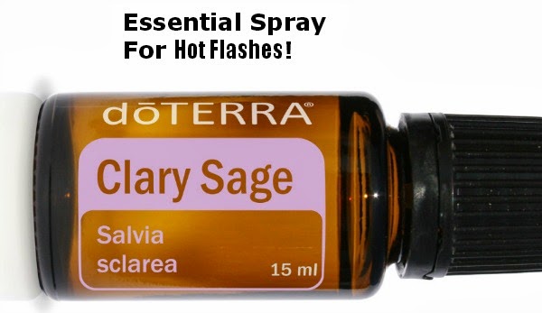 doTerra Essential Spray For Hot Flashes clary sage peppermint geranium oils glass bottle