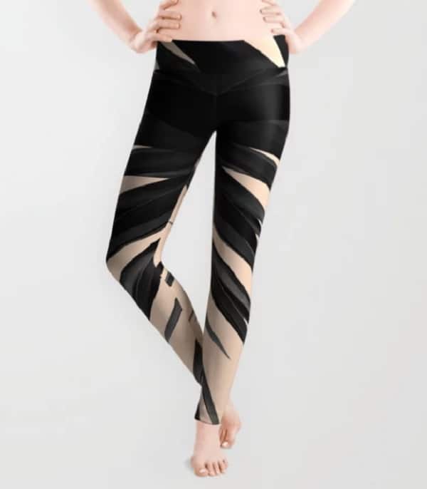 Black Palms on Pale Pink Leggings - Pale Pink Leggings - Leggings - Workout Leggings - Yoga Leggings - Pilates Leggings -  Gym Leggings - Funky Leggings - Ladies Leggings - Ladies Tights - Fashion Leggings - Adjustable Waistline  Leggings - Funky Tights - Womens Tights - Womens Leggings - Running Leggings - Gym Apparel